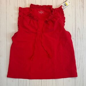 NWT Vineyard Vines Vibrant Red Ruffle Top
